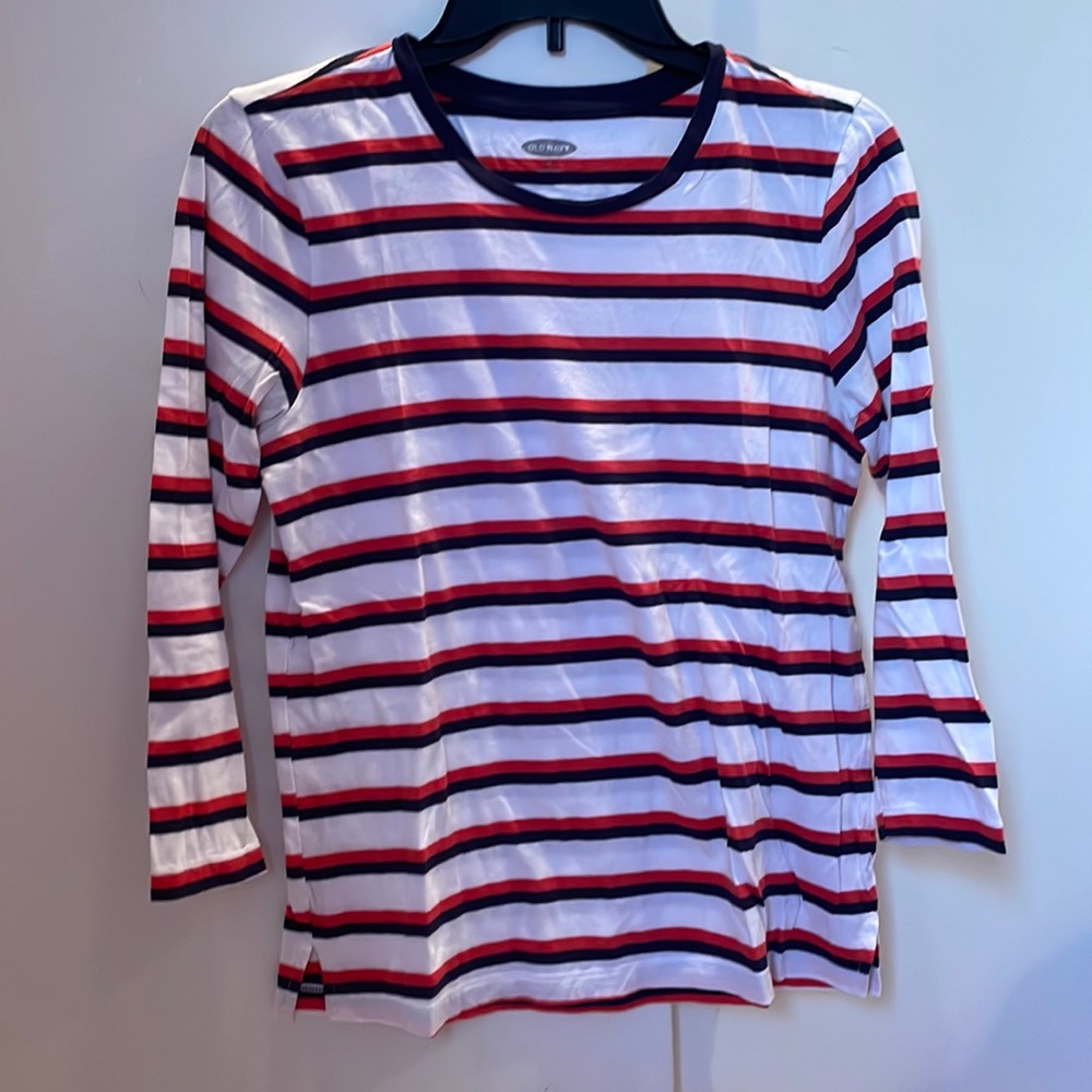 Stripped quarter sleeve tshirt